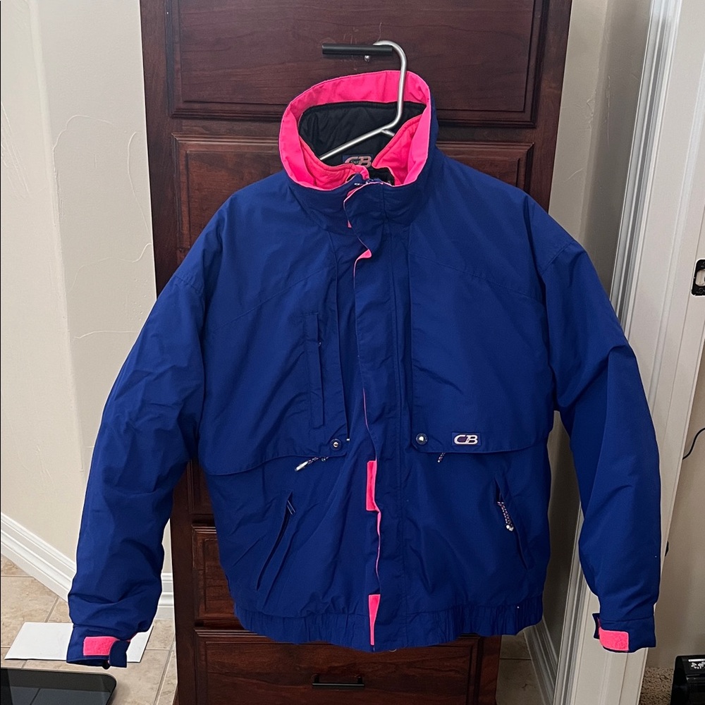 CB Men's Vibrant Blue and Pink Ski Jacket